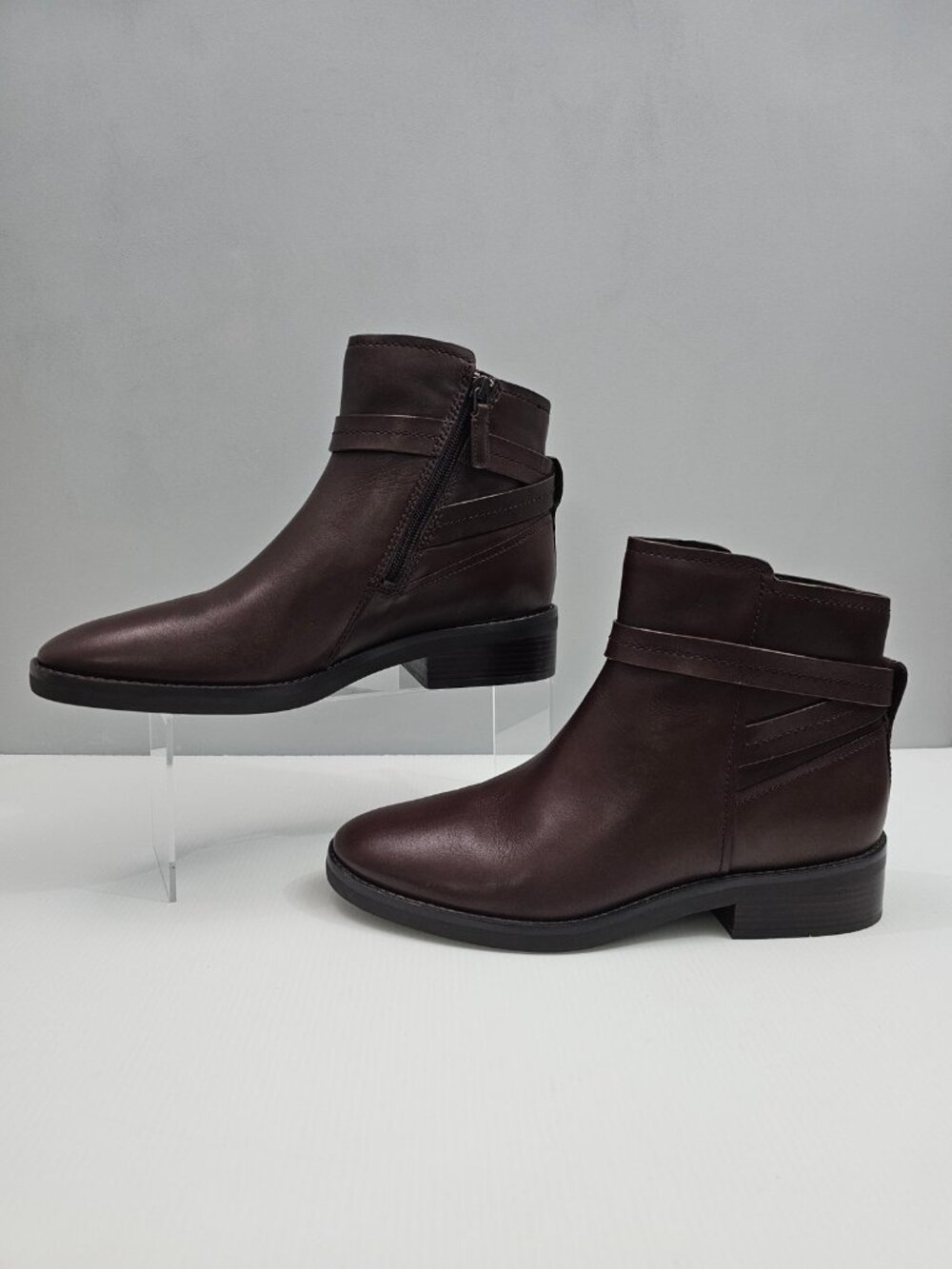 Cole Haan Rosalyn Waterproof Ankle Boot Womens 10 Madeira Brown Leather Low Heel - Picture 2 of 15